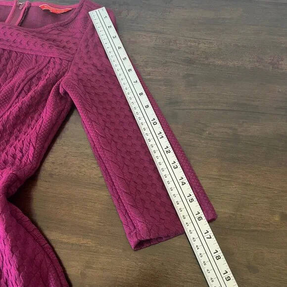 Modcloth Maroon Cable Knit Dress Size Small, 3/4 sleeve - Picture 6 of 13